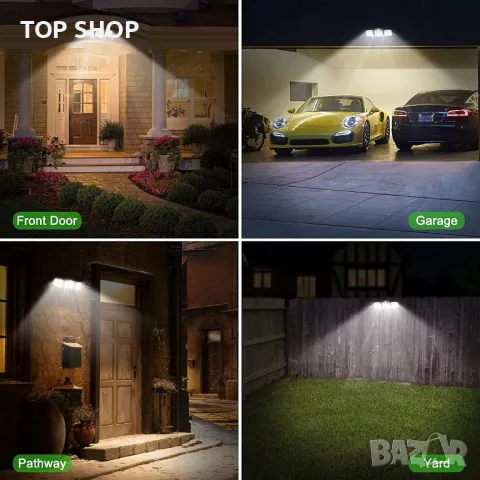 Външна соларна лампа с панел, сензор и дистанционно LANSOW, снимка 3 - Соларни лампи - 49156778