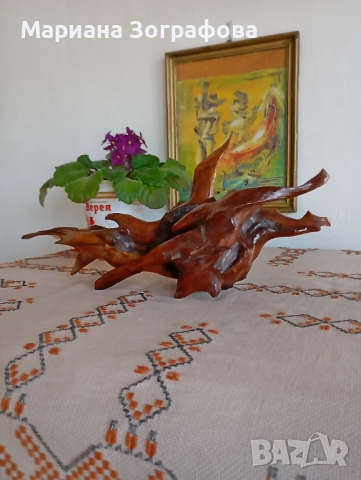 Авторски скулптури 7 бр., - пластика от дърво, ръчна изработка, уникати, 1987-1988 г., снимка 8 - Антикварни и старинни предмети - 47820573