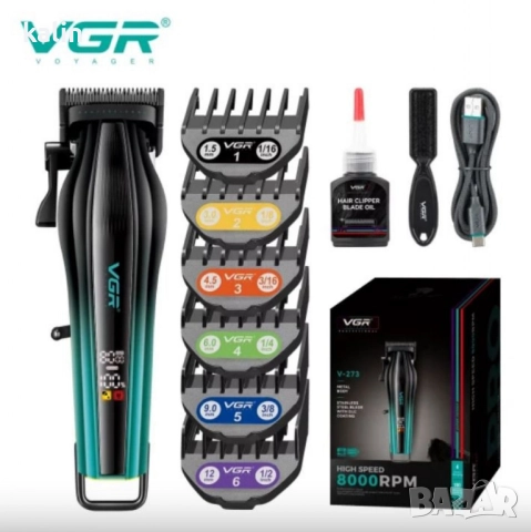 Професионална машинка за подстригване VGR 270 – Безжична, високоскоростна, с керамично острие 