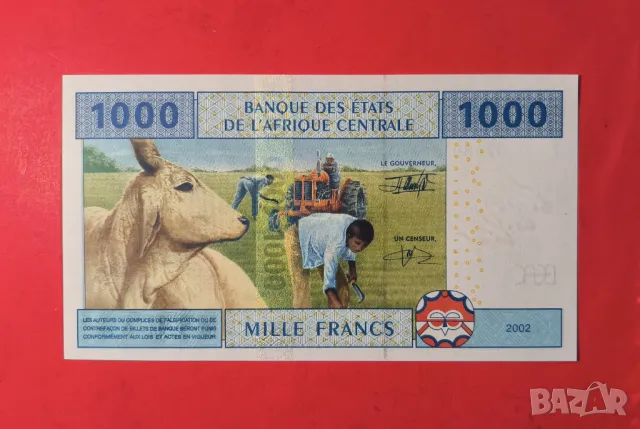 Централна Африка 1000 франка 2002 година Т Чад, снимка 2 - Нумизматика и бонистика - 49543510