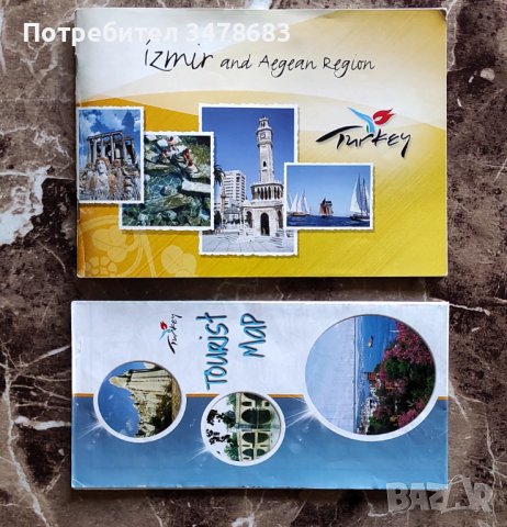 Туристическа карта на турски език и пътеводител за разходка в Измир, Турция.