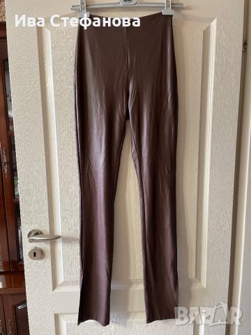 Нов висока талия кафяв еластичен ежедневно елегантен панталон , снимка 5 - Панталони - 44034976