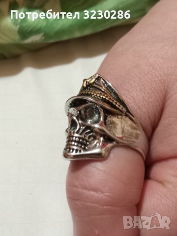 Ретро пръстен с череп -немски офицер-регулиращ, снимка 1 - Пръстени - 40872136