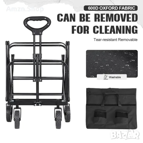 Сгъваема транспортна количка , помощна количка за багаж , плаж , къмпинг, пазаруване, снимка 6 - Други - 49731666