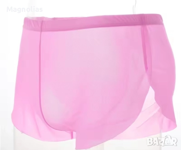 Мъжки боксерки, прозрачни секси боксерки, прозрачно бельо Ice Silk Ultra-thin, снимка 3 - Бельо - 52978310