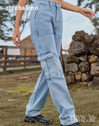 Ежедневни дамски карго дънки, 3цвята , снимка 11 - Дънки - 48395119