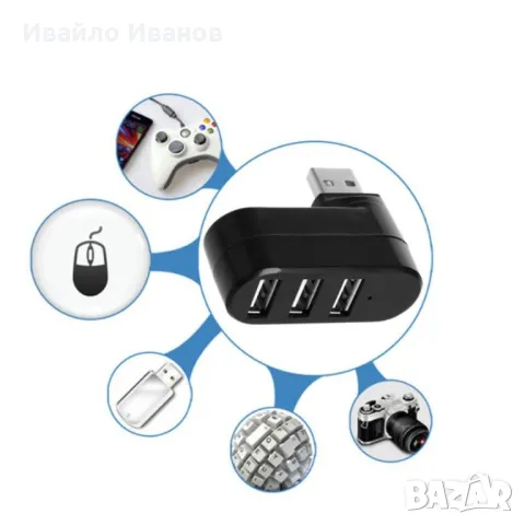 USB HUB Mini 2+1, снимка 6 - Друга електроника - 48267873
