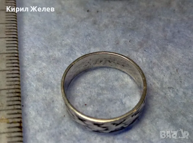 СТАР СТИЛНО РЕТРО АРТ РЪЧНО ОРНАМЕНТИРАН СРЕБЪРЕН ПРЪСТЕН Тип ХАЛКА СРЕБРО ВИСОКА ПРОБА 49725, снимка 5 - Антикварни и старинни предмети - 49682914