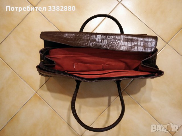 Кожена чанта, шарка крокодилска кожа, снимка 3 - Чанти - 36763577