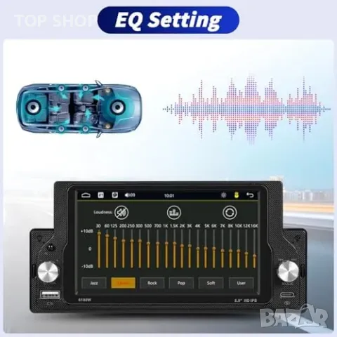 Ново 1 DIN 5.9" CarPlay Android Auto радио + камера и Bluetooth за кола, снимка 3 - Друга електроника - 49335247