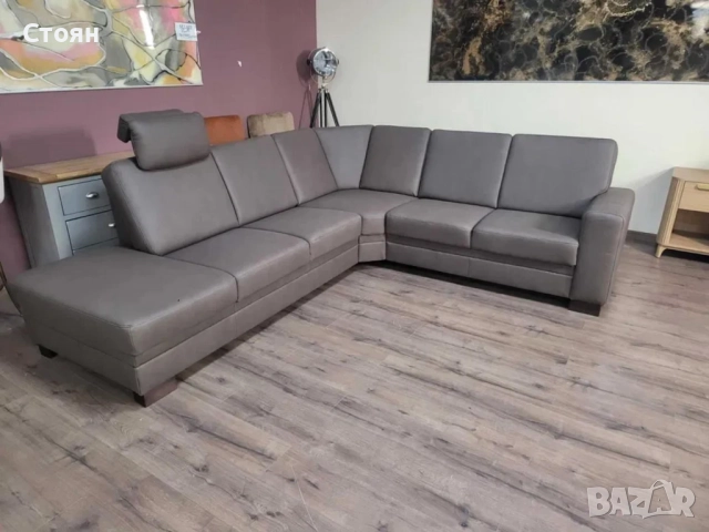 ПРОМОЦИЯ!!! Кожен ъглов диван цвят кафяв Нуга ZE - EM05002, снимка 7 - Дивани и мека мебел - 52838297