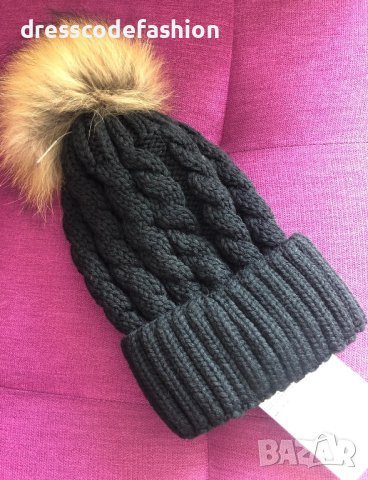 Дамска шапка с естествен косъм, снимка 2 - Шапки - 43385200