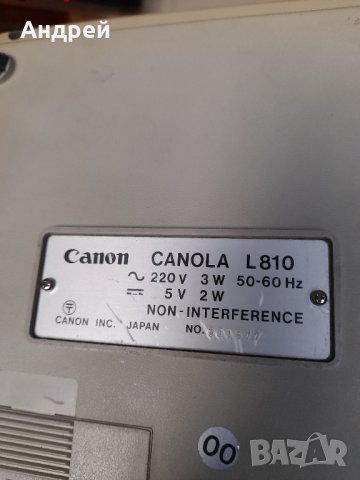 Стар калкулатор Canon Canola L810, снимка 8 - Антикварни и старинни предмети - 43383341