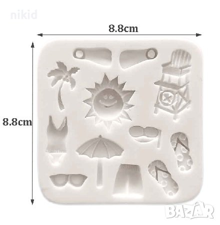На море слънце палма плавници чадър очила силиконов молд форма фондан торта украса 