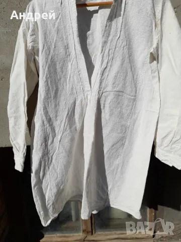 Старинна Мъжка кенарена риза #9, снимка 3 - Антикварни и старинни предмети - 49532354