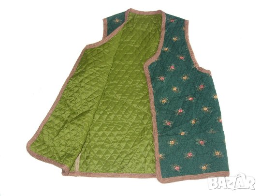 Дамски флорален елек зелен, снимка 3 - Елеци - 33329294