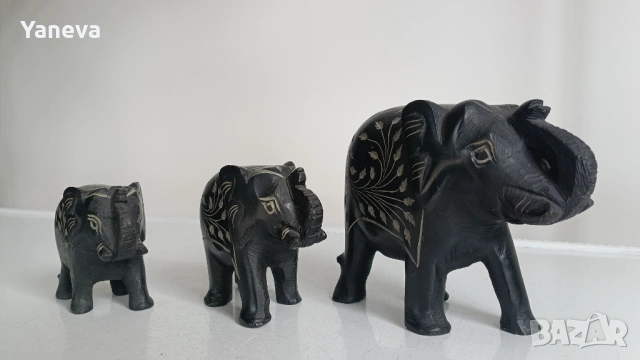 Индийски слончета от естествен камък , гранит. , снимка 2 - Статуетки - 53288604