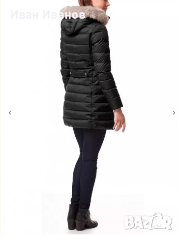 дълго пухено яке Tommy Hilfiger Tyra Down Coat, Black  размер М-Л, снимка 4 - Якета - 38752032