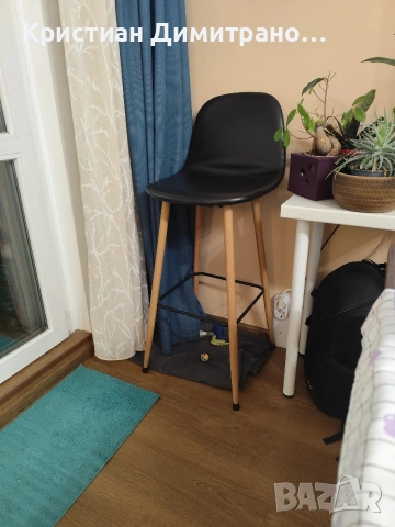 бар столове черна кожа, снимка 2 - Столове - 53187311
