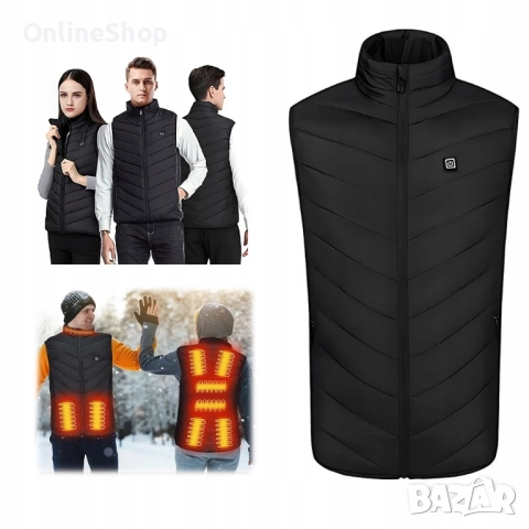 Електрически отопляем елек , 9 зони , Usb захранване,черен, снимка 7 - Елеци - 52259666