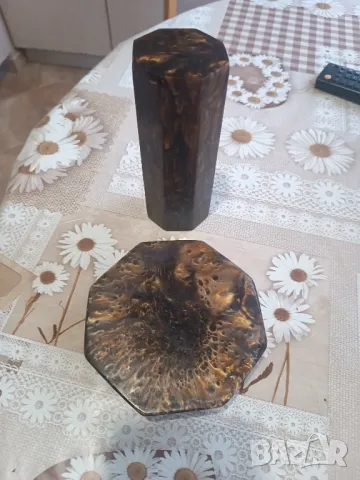 Стари ваза и пепелник кехлибар, снимка 4 - Антикварни и старинни предмети - 48749822