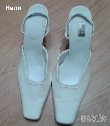  Дамски бели обувки с токчета - 37 номер, снимка 7 - Дамски обувки на ток - 36865174