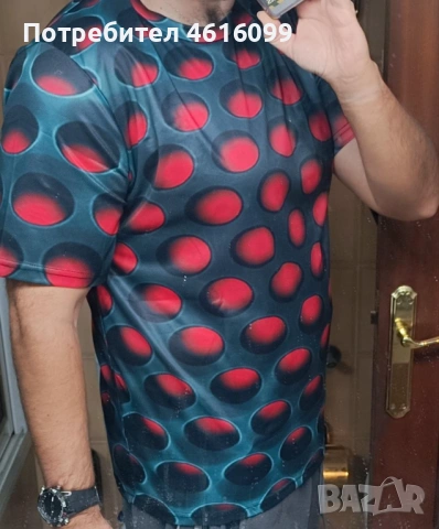 Мъжка тениска с 3D шарка, снимка 5 - Тениски - 53541809