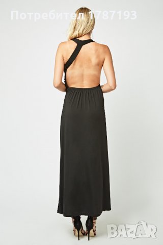 Нова дълга черна рокля с камъни, снимка 3 - Рокли - 27891586