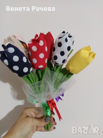 Цветя от плат, снимка 2 - Други - 35246737