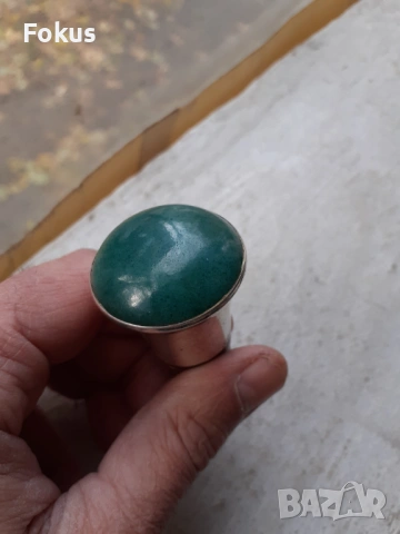 Уникална антикварна сребърна тапа бутилка Арт Деко Авантюрин, снимка 4 - Антикварни и старинни предмети - 53357926