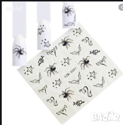 YZW-3091 паяк звезди крила слайдер ваденки водни стикери за нокти маникюр татос