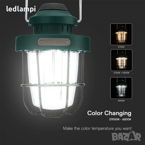 LED Акумулаторна Лампа 3W SMD+2W Пламък, снимка 3 - Външни лампи - 44881902