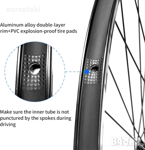 ZTZ 26" Задна алуминиева капла, колело за планински велосипед, ултралеко 32H, джанта с висока якост, снимка 2 - Части за велосипеди - 52776933