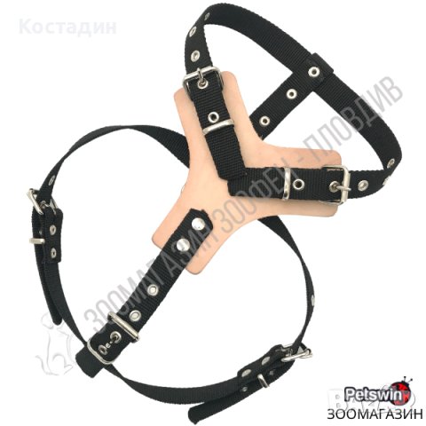 Макси Нагръдник за Куче - Трега и Естествена Кожа - S, M, L размер - Черен/Кафяв цвят, снимка 2 - За кучета - 26036691