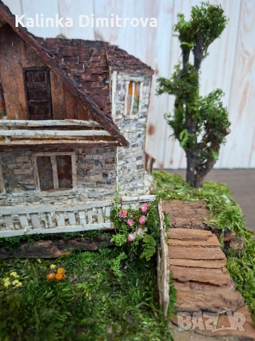 Къща в алпийски стил-ръчно изработен макет ., снимка 7 - Декорация за дома - 53222602