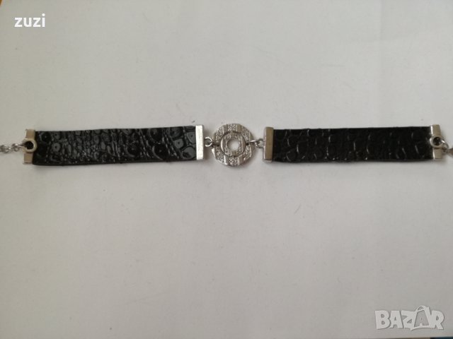 Гривна с кожа , сребро 925 , снимка 3 - Гривни - 38295364