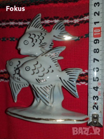 Уникална и много рядка фигура статуетка риби - порцелан, снимка 5 - Антикварни и старинни предмети - 53279422