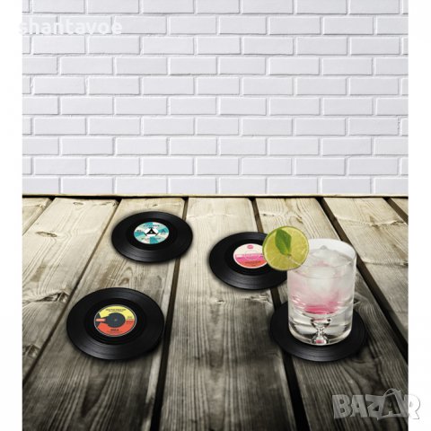 Поставки за чаши  грамофонни плочи - 4 броя, снимка 7 - Аксесоари за кухня - 38001378
