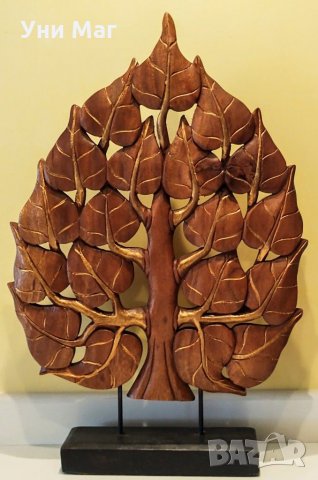Дървото на живота, ДЪРВО с листа - фигура дърворезба, сувенир, подарък, ръчна изработка, снимка 1 - Декорация за дома - 33233912