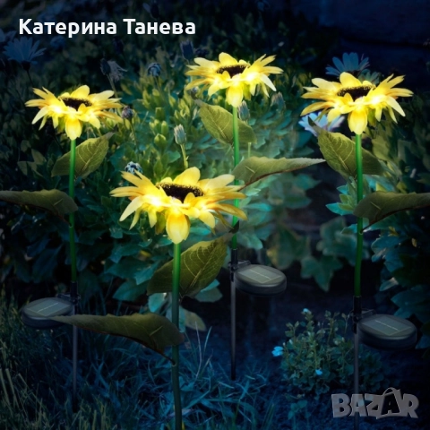Соларни LED градински светлини - цветя, снимка 3 - Градинска техника - 51885279