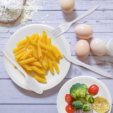 Парти комплект пластмасови прибори чинии салфетки за 25 гости Къмпинг, снимка 5 - Други - 33688111