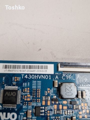 TCON BOARD T430HVN01.A TV PHILIPS 43PFS6855/12, снимка 2 - Части и Платки - 43731596