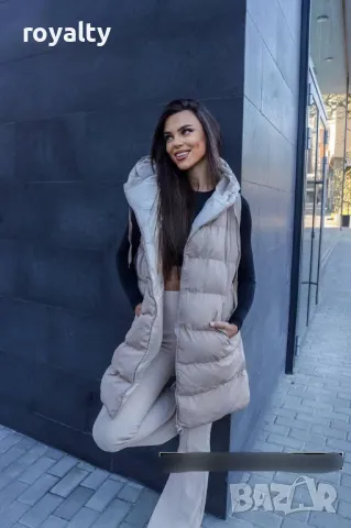 Дълъг дамски елек със силиконова вата Различни цветове , снимка 7 - Елеци - 48999074