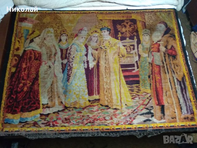 Старинен килим , ковьор , пано за стена края на 19 век, снимка 1