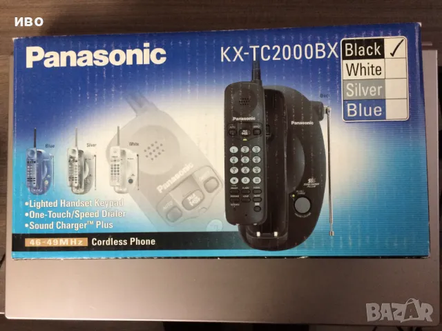 Стационарен безжичен телефон марка "Панасоник".