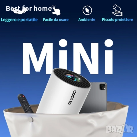 Мини проектор, преносим, ​​4K 1080P, с 5G WiFi BT 5.4, 180° ротационен, снимка 5 - Плейъри, домашно кино, прожектори - 53357505
