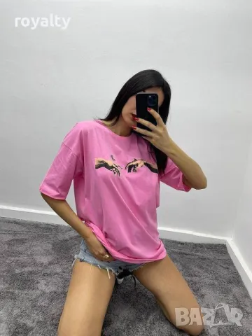 Дамска розова тениска Два цвята , снимка 3 - Тениски - 50267002