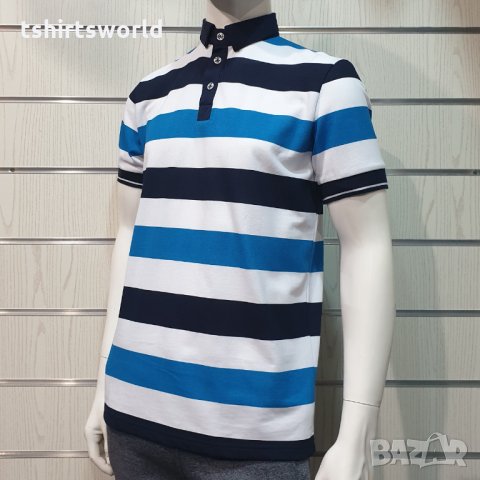Нова мъжка моряшка блуза тип Lacoste, райе, копчета, пике, снимка 14 - Ризи - 32629301