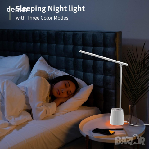 Настолна лампа LONGTOO, 9W димируема LED, 3 режима, 5 цветови температури, снимка 5 - Настолни лампи - 44894948