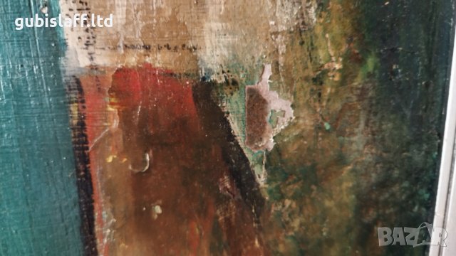 Картина, лодки, море, пристанище, худ. Т. Петков, 1980-те г., снимка 4 - Картини - 39209968